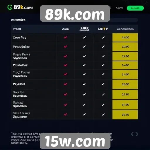 Comparativo entre 89k.com e plataformas similares